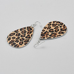 Серьги-капли из искусственной кожи&nbsp;EJEW-WH0817-003D