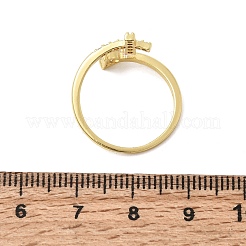 Verstellbare offene Manschettenringe aus Messing mit Mikropavé und Zirkonia&nbsp;CU-CBABA66-05G