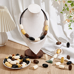 60шт 4 цвета деревянные бусины WOOD-PH0003-48