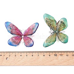 3 pz 3 colori resina epossidica e ciondoli connettore farfalla 3D in acciaio inossidabile 304&nbsp;PALLOY-TA00400