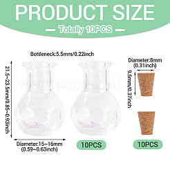 10шт стеклянные бутылки&nbsp;AJEW-TA0002-75