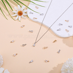 20 Stück 2 Farben Messing Micro Pave Zirkonia Anhänger&nbsp;KK-HY0004-48