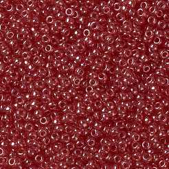MIYUKIラウンドロカイユビーズ  日本製シードビーズ  （rr166)透明ルビー光沢  8/0  3mm  穴：1mm  約422~455PCS /ボトル  10 G /ボトル&nbsp;SEED-JP0009-RR0166
