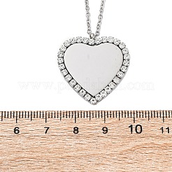 Ожерелья с подвесками из нержавеющей стали 304 с микропаве из кубического циркония для женщин&nbsp;NJEW-Z065-08P-04