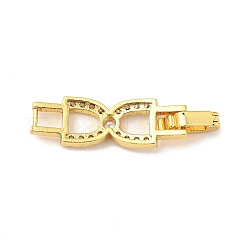 Bowknot rack placage en laiton clair zircone cubique fermoirs de bracelet de montre&nbsp;ZIRC-H125-20G
