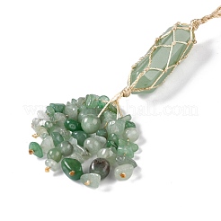 Natürlicher grüner Aventurin-Reiki-Heilungs-Wandanhänger&nbsp;HJEW-C005-01F