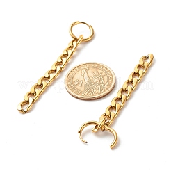 Серьги-кольца Huggie Hoop из нержавеющей стали 304 с подвеской в виде цепочки&nbsp;EJEW-JE04730-01