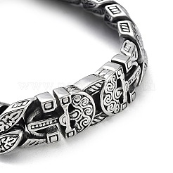 Классические ретро браслеты из кубинской цепи из нержавеющей стали 304 для мужчин и женщин BJEW-D031-15AS