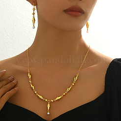 Комплекты из латунных биконусных серег и ожерелий для женщин DW6248