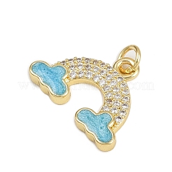 Латунные микропаве прозрачные подвески с фианитом&nbsp;KK-D409-17G