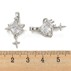 Латунные микропаве прозрачные подвески с фианитом&nbsp;KK-G490-01P