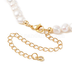 Винтажное ожерелье из бисера из натурального жемчуга для женщин NJEW-JN03787-02