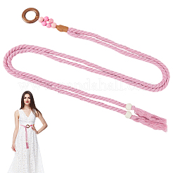 1 шт. плетеный вручную хлопковый пояс с кисточками для женского платья&nbsp;AJEW-CP0010-25A