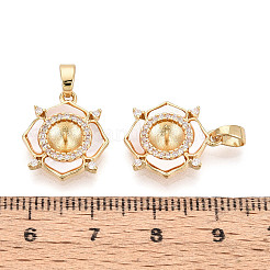 Латунный микро-паве кубический кубик циркония жемчужина KK-T079-06G