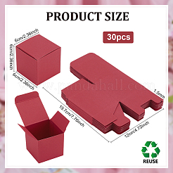 厚紙紙の梱包箱  正方形  インディアンレッド  6x6x6cm  10個/セット&nbsp;CON-WH0123-04D-02