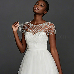 Châle long à pompons en strass&nbsp;AJEW-WH0609-846