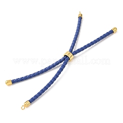 Pulsera ajustable redonda de cordón de cuero de microfibra trenzado&nbsp;KK-CBAC260-01G-27