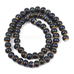 Chapelets de perles rondes en céramique émaillée en porcelaine émaillée manuelles&nbsp;PORC-L019-6mm-07A