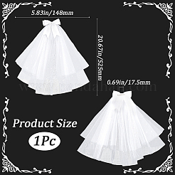 Свадебная фата из полиэстера с бантом и длинной сеткой из тюля OHAR-WH20005-06