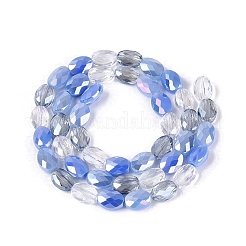 Colliers de perles en imitation jade électroplaquées&nbsp;EGLA-Q135-6x8MM-01G