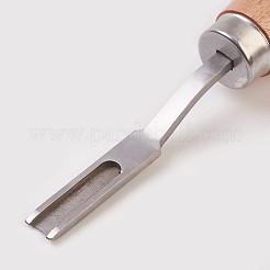 手作りレザークラフト  革の端  面取り革  カットスカイビング  トリミングツール  ステンレス鋼色  17x3.3cm&nbsp;TOOL-WH0048-02