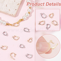 24 шт. 4 стиля стойки с покрытием из латуни с откидными застежками KK-BC0012-80