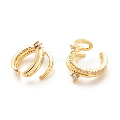 Серьги-манжеты из прозрачного кубического циркония EJEW-A066-04G