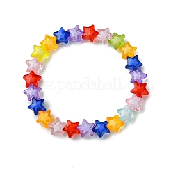 Bracciali elastici con perline a forma di stella in acrilico trasparente per donna&nbsp;BJEW-JB11519