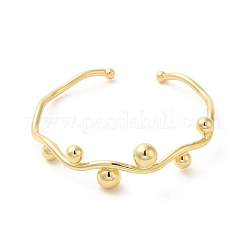 Латунь манжеты браслеты BJEW-P309-01G