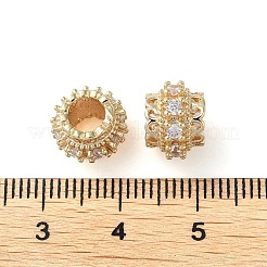 Стойка покрытие латунь с кубическим цирконием европейские бусины KK-M269-16G