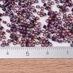 MIYUKIデリカビーズ  シリンダー  日本製シードビーズ  11/0  （db1694)シルバーライニンググレーズドダーククランベリーab  1.3x1.6mm  穴：0.8mm  約2000PCS /ボトル  10 G /ボトル&nbsp;SEED-JP0008-DB1694