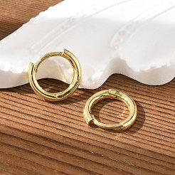 真鍮huggieフープピアス  リング  18KGP本金メッキ  12ゲージ（2mm）  13.5x13x2mm  ピン：1mm&nbsp;X-KK-D063-04G