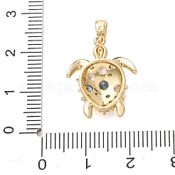 Pendentifs en laiton micro pavé de zircons cubiques bleu ciel&nbsp;KK-C264-10A-G