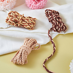 7.5 ярд двухцветного плетеного плоского шнура из искусственной замши&nbsp;LW-TA0001-04