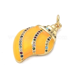Pendenti in zirconi cubici colorati in micro pavè di ottone&nbsp;LS-CU-CBAFF5B-04G-02