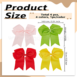 4 Stück 4 Farben Bowknot Polyester Alligator Haarspangen für Frauen Mädchen&nbsp;OHAR-LP0001-37