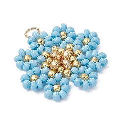 Подвески-цветы из стеклянных бусинок&nbsp;PALLOY-MZ01181