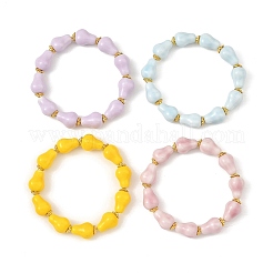 Bracelets extensibles en perles de porcelaine faits à la main&nbsp;BJEW-JB14448