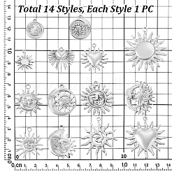 14 шт. 14 стиля подвески из нержавеющей стали 304&nbsp;STAS-PH0007-01P