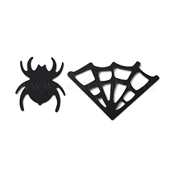 プラスチック製のテーブル散乱紙吹雪  ハロウィンパーティーの装飾用  蜘蛛の巣＆蜘蛛  ブラック  15.4x13.4x0.24mm  16.5x24.5x0.33mm&nbsp;DIY-I042-A03