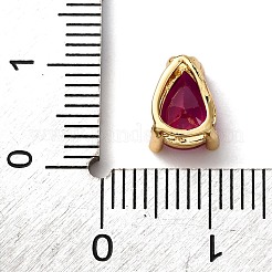 Подвески-слайдеры из латуни с микропаве из кубических цирконий в форме капли&nbsp;KK-C119-16G-01