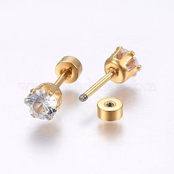 Заглушки для мочки уха из нержавеющей стали 304 EJEW-H362-07G-4mm