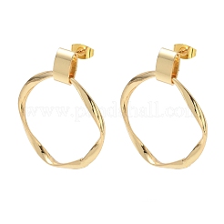 Orecchini pendenti a perno in ottone da donna&nbsp;KK-CBA4112-02G
