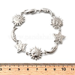 Латунь ссылка браслеты для женщин&nbsp;LS-BJEW-C118-01P