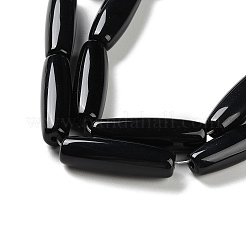 Нити бусин из натурального черного оникса-агата&nbsp;G-NH0019-C05-15