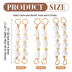 6 шт. 3 стиля подвески-соединители из натурального культивированного пресноводного жемчуга&nbsp;PALLOY-TA00269