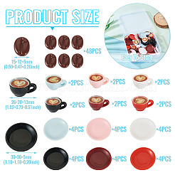 13 стиль мини-декорации из смолы в виде кофейных зерен и кофейных чашек DJEW-TA0001-20