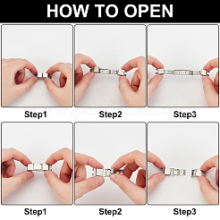 20 набор из 2-х прямоугольных застежек для часов из нержавеющей стали 201 STAS-DC0011-60