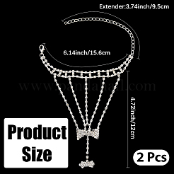 2шт. браслет с теннисным кольцом из кристаллов и страз&nbsp;BJEW-CN0001-17B