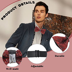 1шт полиэстер со стразами галстуки-бабочки для жениха&nbsp;AJEW-SP0003-32C